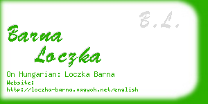 barna loczka business card